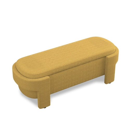 Linen Fabric Upholstered Bench with Large Storage Space for the Living
